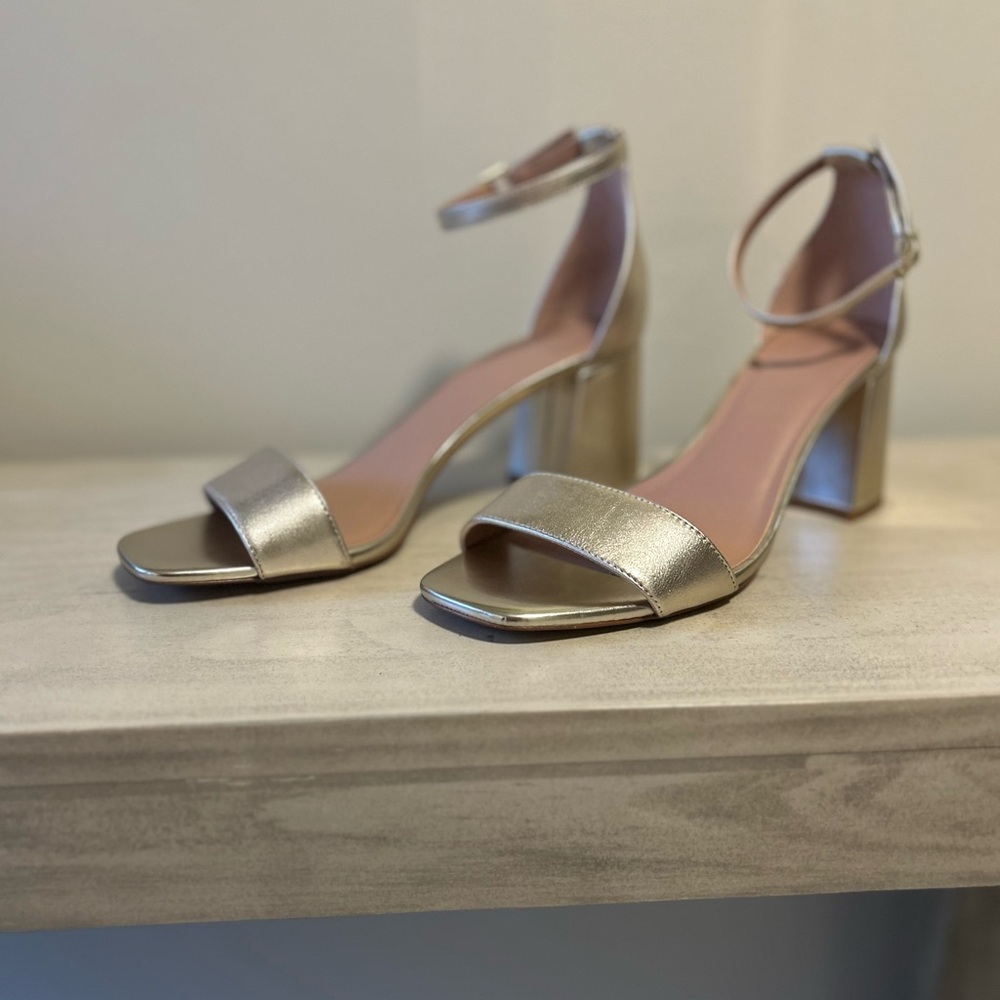 Nordstrom Shimmering Gold Block Heels